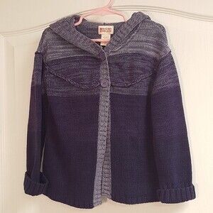 Mossimo Purple Hooded Knit Sweater Girls